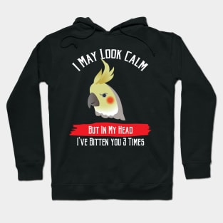 May i Look calm Cute Cockatoo and Cockatail Parrot Lover Hoodie